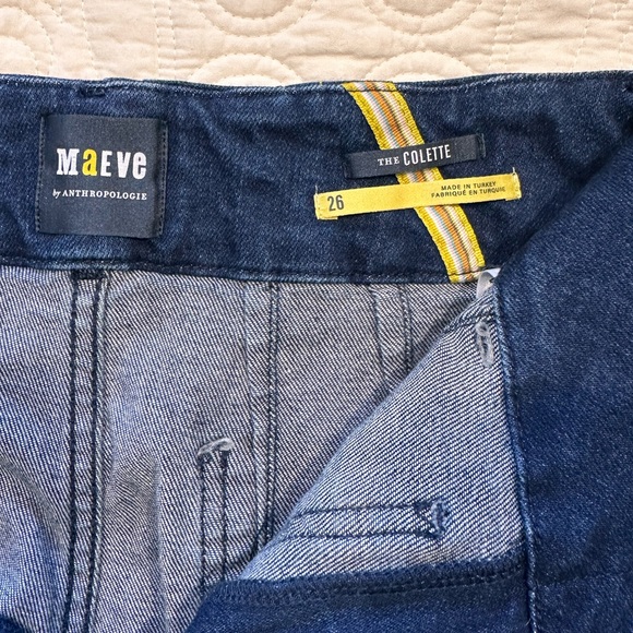 Anthropologie Maeve size 26 Colette Jean; high rise, wide leg crop in ink blue - Picture 3 of 11